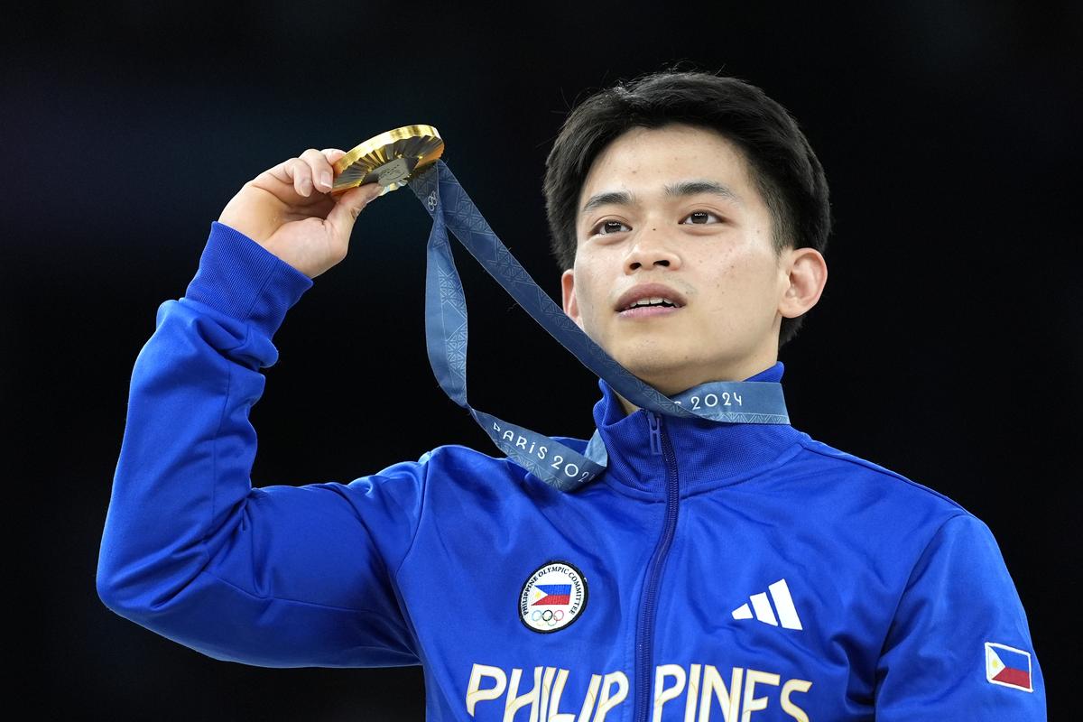 Filipino Gymnast Carlos Yulo Secures Gold at Paris Olympics